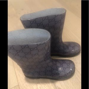 Gucci boys girls rain boots gg monogram rubber